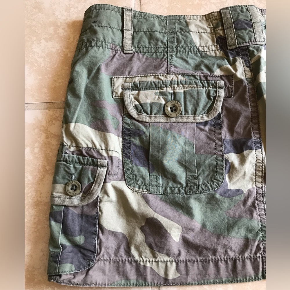 Y2k vintage Abercrombie camo low rise mini skirt - Picture 5 of 16